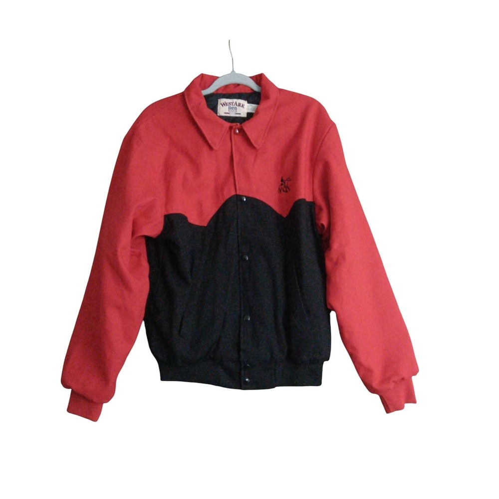 Vintage Westark Jacket Quilt Lined Snap USA 90s Mens Large‎ Red Black Rodeo